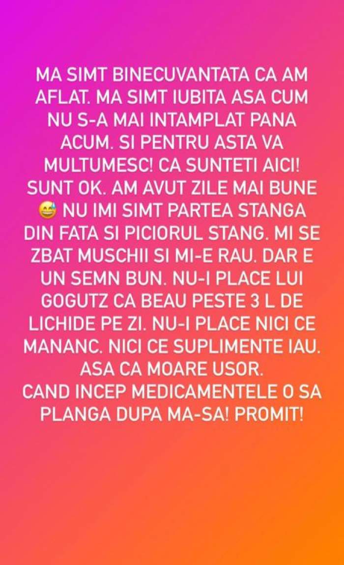 Adda: "Nu îmi mai simt partea stângă din față și piciorul, mi se zbat mușchii". Ce se întâmplă cu artista în aceste momente