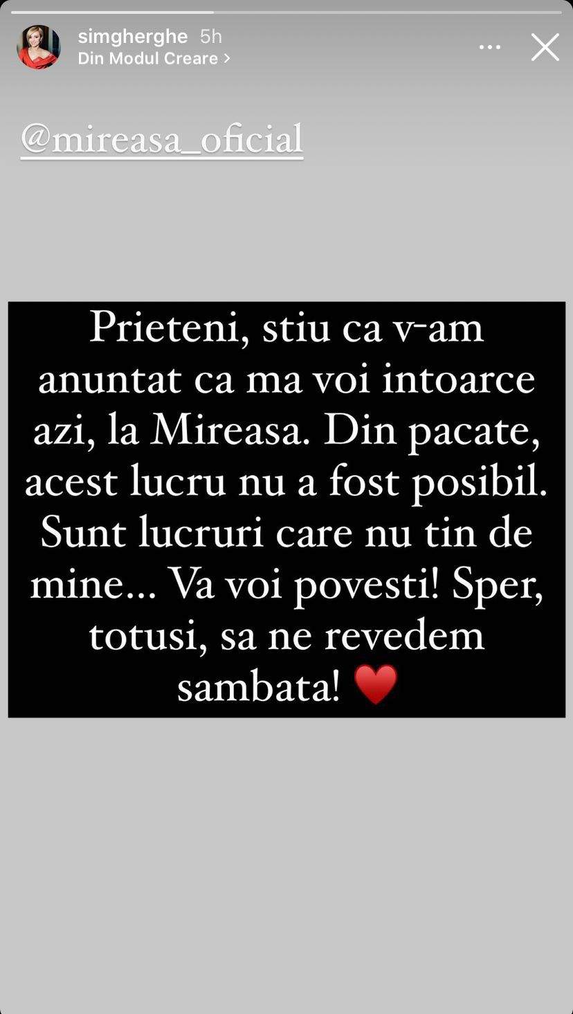 Motivul pentru care Simona Gherghe nu a revenit în platoul Mireasa. Ce a mărturisit prezentatoarea TV: ''Sunt lucruri care..." / FOTO