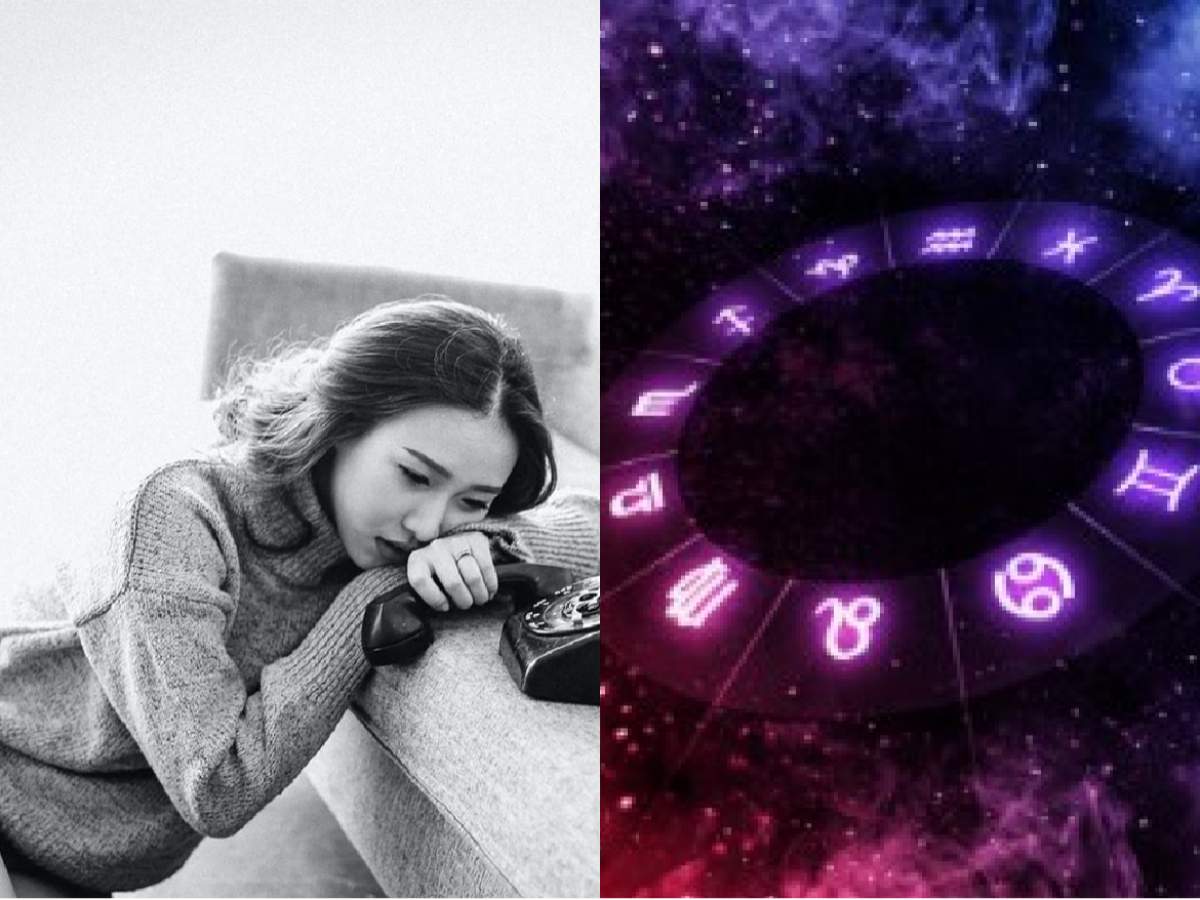 colaj cu fată tristă și semnele zodiacale