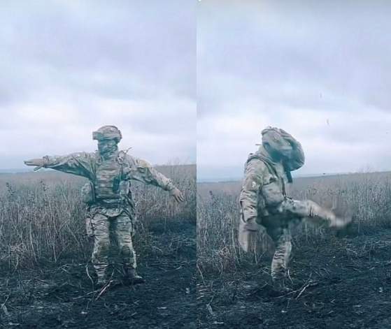 Un soldat ucrainean i-a trimis fiicei sale un videoclip în timp ce dansează, pentru a o liniști. Imaginile au devenit virale pe TikTok / VIDEO