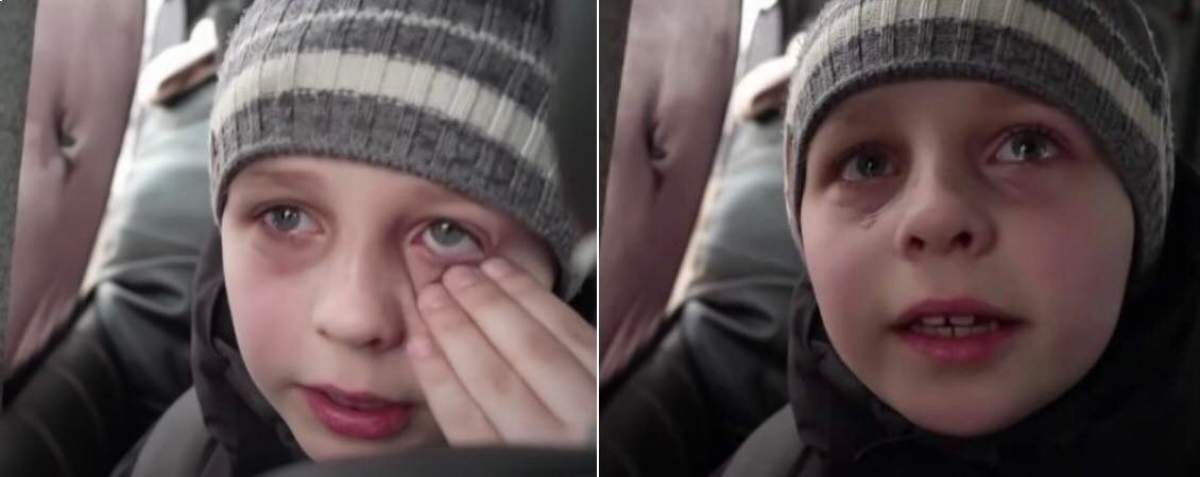 Imagini cutremurătoare cu un băiețel din Ucraina