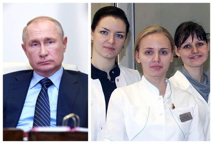 Colaj Vladimir Putin și în mijloc fiica sa, Maria Putina.