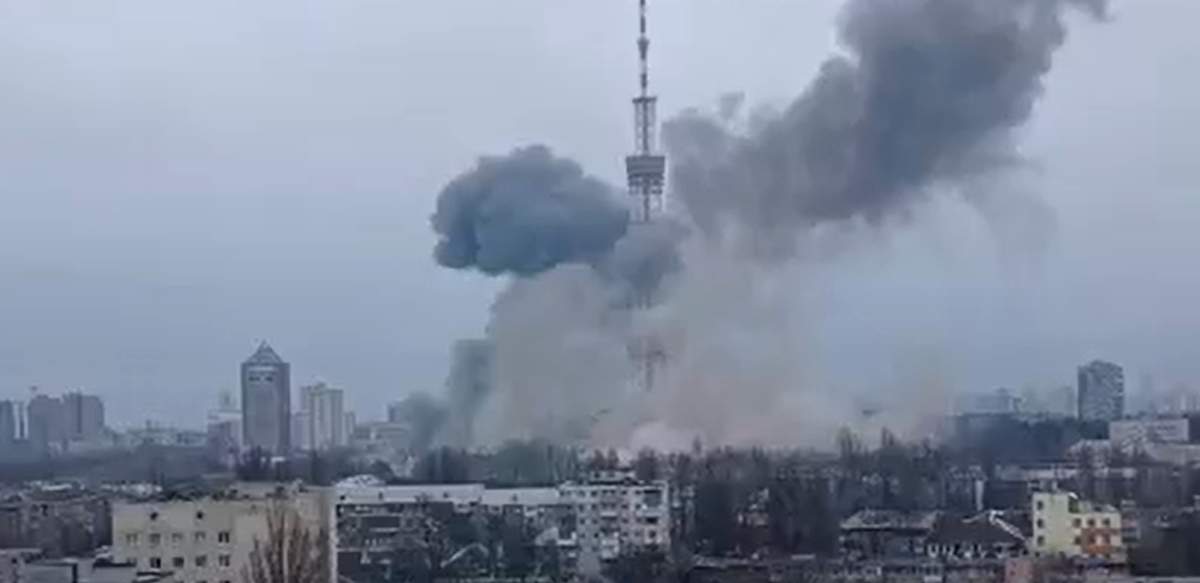 Armata rusă a atacat în Kiev. Turnul de televiziune din capitala ucraineană a fost bombardat de două ori