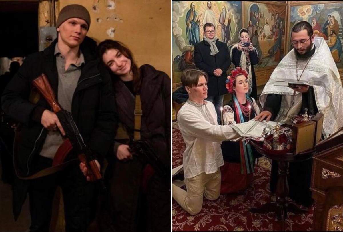 Celebrii tineri căsătoriți din Ucraina își petrec luna de miere în războiul împotriva rușilor
