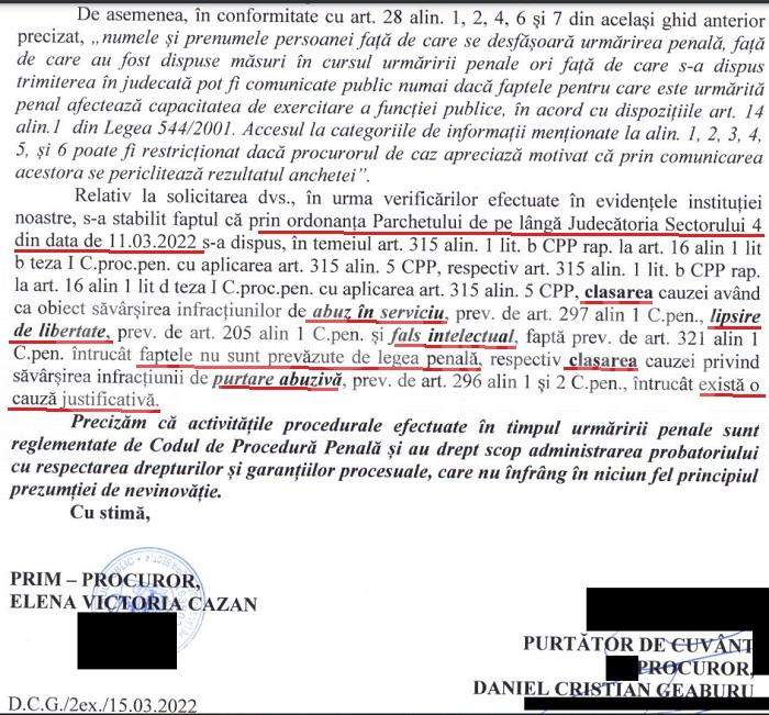 DOCUMENT EXCLUSIV / Polițiștii care au încătușat o femeie și au batjocorit-o, declarați nevinovați / Procurorii au clasat dosarul „torționarilor de la Secția 16”, pe motiv că „faptele nu sunt prevăzute de legea penală”