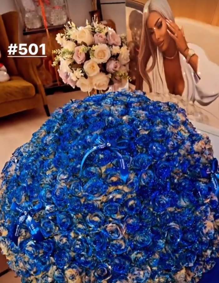 Loredana Chivu, surprinsă cu un buchet de 501 trandafiri de iubitul misterios. Bijuteriile din pietre prețioase nu au lipsit din peisaj / FOTO