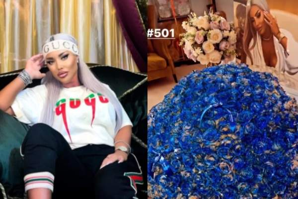 Loredana Chivu, surprinsă cu un buchet de 501 trandafiri de iubitul misterios. Bijuteriile din pietre prețioase nu au lipsit din peisaj / FOTO