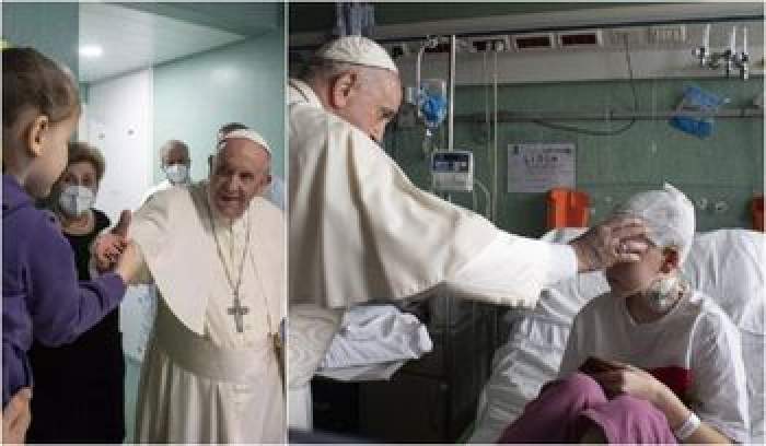 Papa Francisc a mers la un spital din Roma, unde sunt internați copiii ucraineni. Au fost surprinse imagini emoționante
