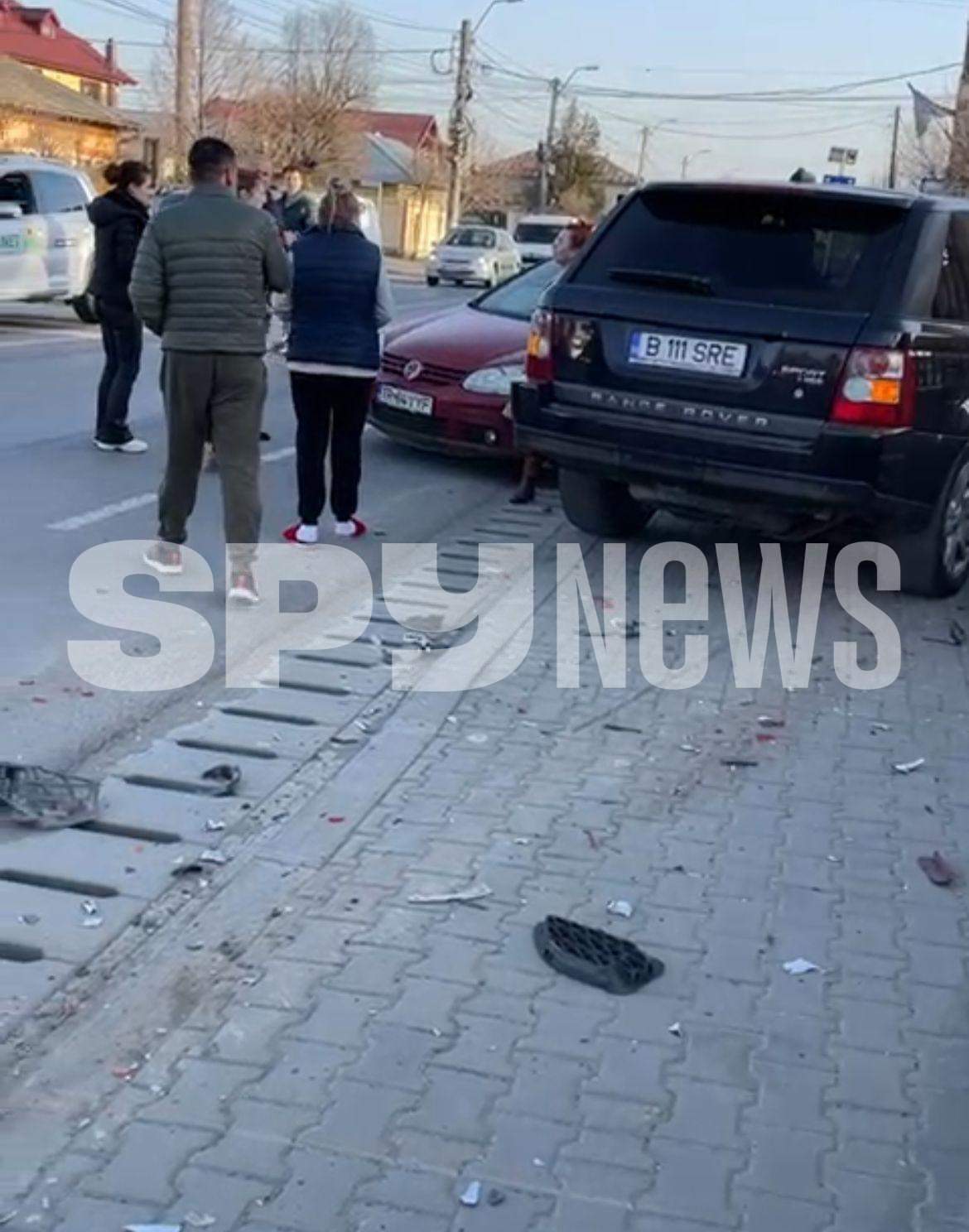 Laurette, accident grav cu patru mașini, în fața unei grădinițe. Imagini exclusive