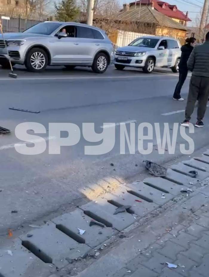 Laurette, accident grav cu patru mașini, în fața unei grădinițe. Imagini exclusive