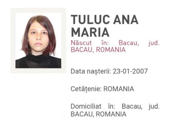 Dispariție misterioasă! Ana Maria, fiica de 15 ani a șefului Poliției din Bacău este de negăsit / FOTO