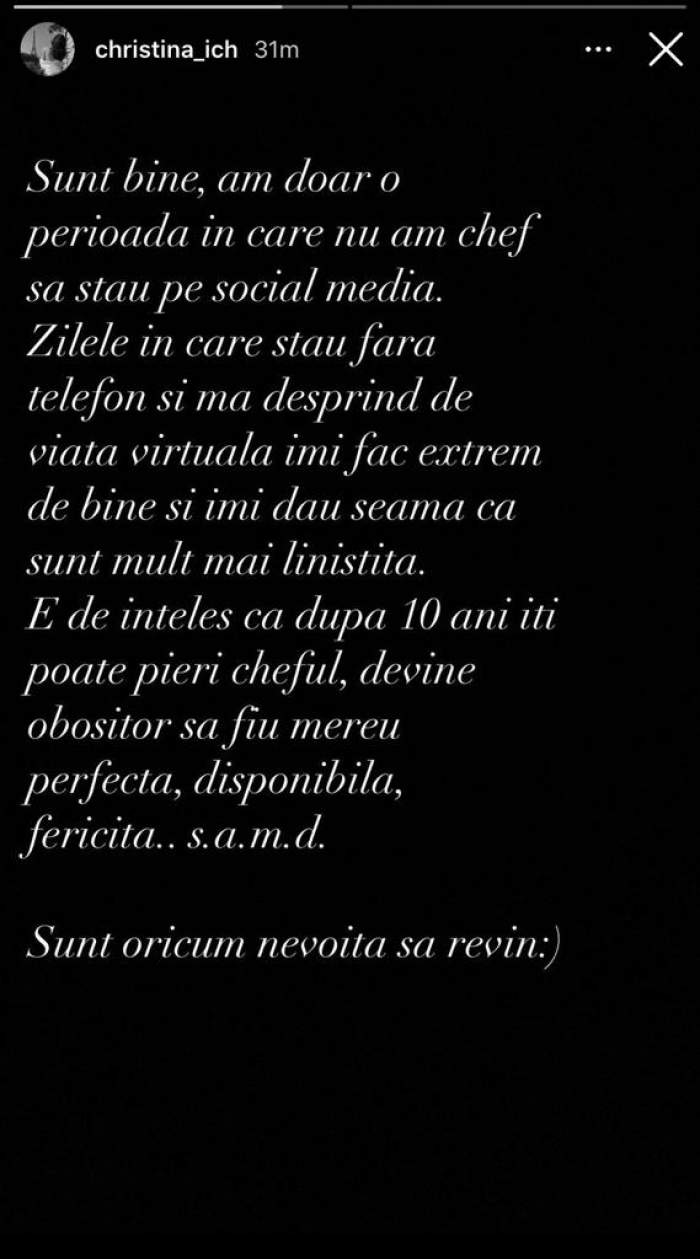 Motivul pentru care iubita lui Alex Pițurcă, Cristina Ich, a „dispărut” subit din mediul online: „Este de înțeles după 10 ani...”