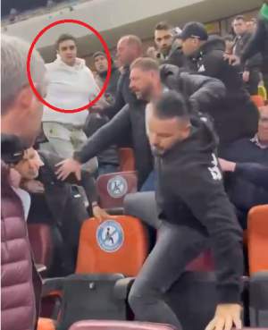 Un suporter a fost bătut grav de nepotul lui Gigi Becali. Incidentul a avut loc la meciul dintre FCSB și Craiova, pe Arena Națională / FOTO