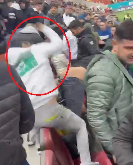 Un suporter a fost bătut grav de nepotul lui Gigi Becali. Incidentul a avut loc la meciul dintre FCSB și Craiova, pe Arena Națională / FOTO