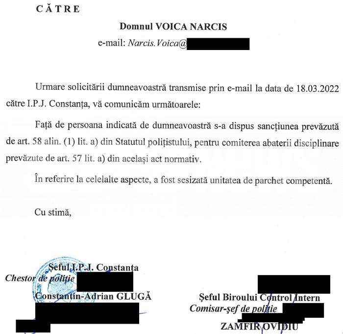 DOCUMENT / Bombă sexy din Poliția Română, dată pe mâna procurorilor chiar de șefii ei / Relația amoroasă cu un pușcăriaș cu epoleți i-a adus probleme penale