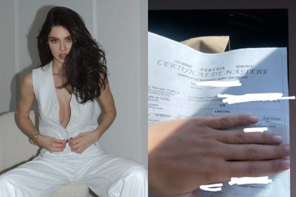 Cristina Ich și-a schimbat numele în mod oficial. Iubita lui Alex Pițurcă a arătat cum și-a modificat certificatul de naștere / FOTO
