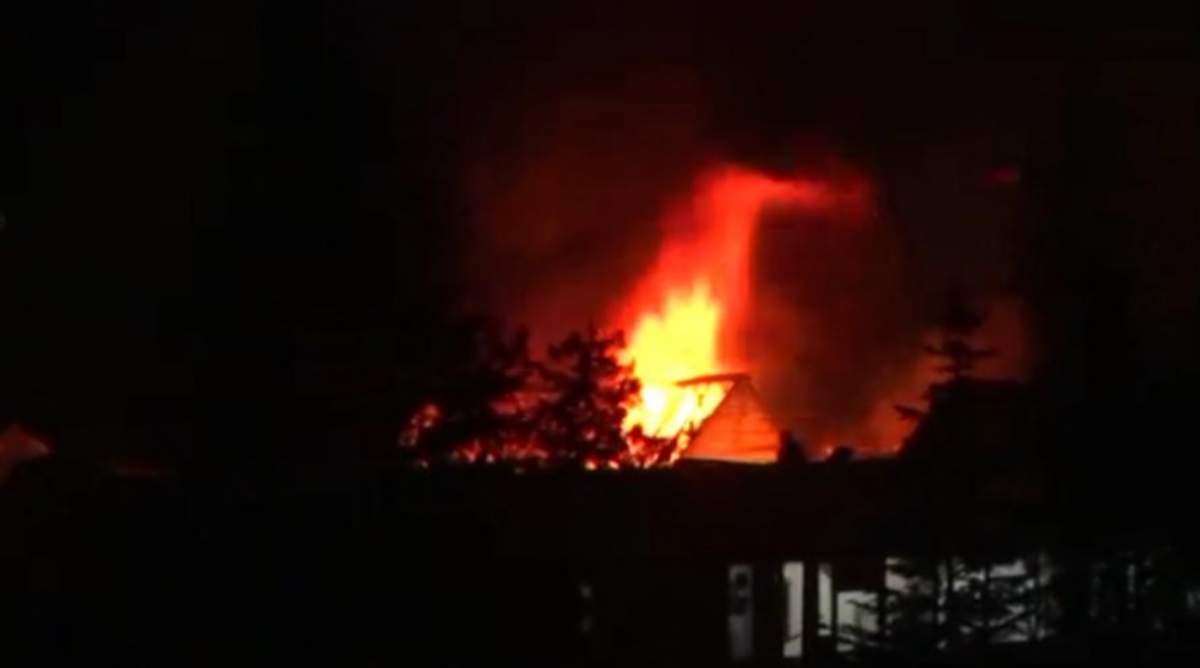 Incendiu de proporții în Buzău. O hală cu 10 tone de rumeguș s-a făcut scrum / FOTO