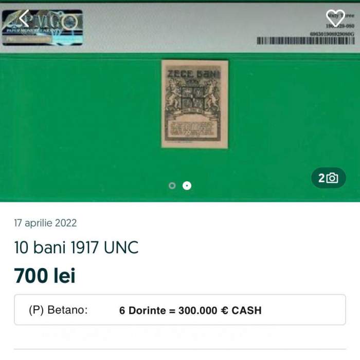 Bancnota de 10 bani, considerată cea mai mică din lume, se vinde cu o sumă frumoasă pe OLX! Ce preț are acum