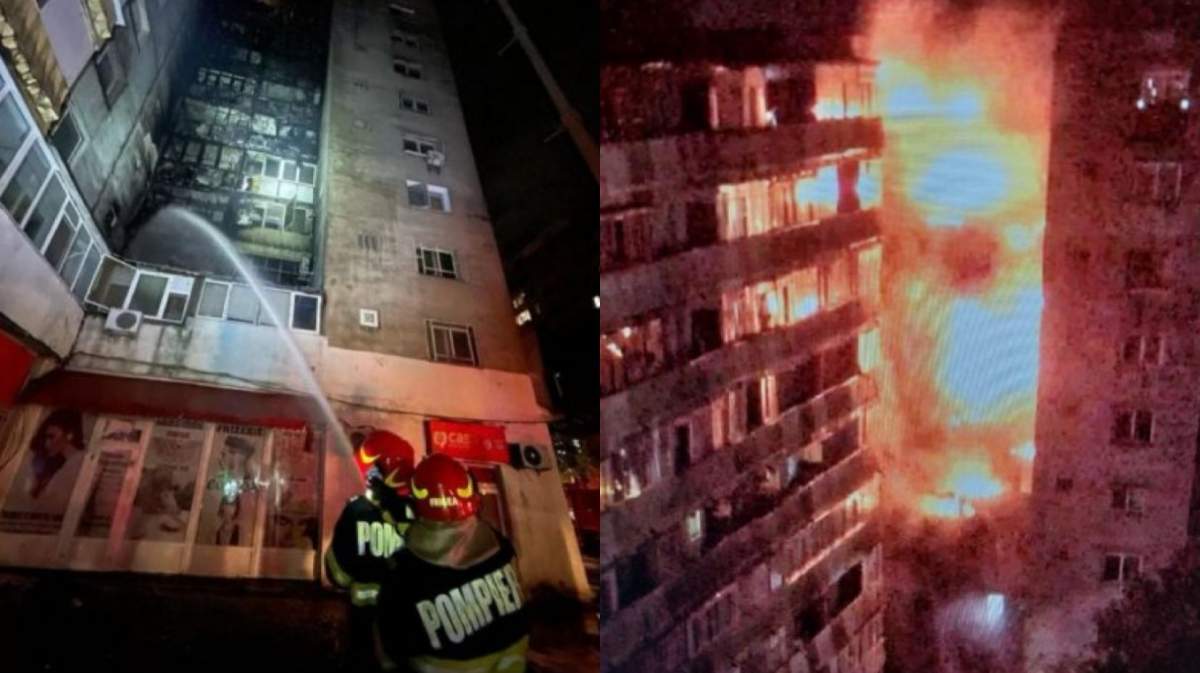 Incendiu de proporții în București! Un bloc cu 10 etaje a fost făcut scrum, iar zeci de persoane au fost evacuate / VIDEO