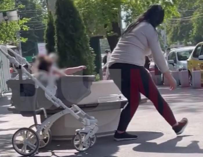 Moment șocant într-un parc din București! O femeie își amenință și bruschează copilul, în căruț. Scenele surprinse de dansatoarea lui Dorian Popa: ”Te omor acum” / VIDEO 