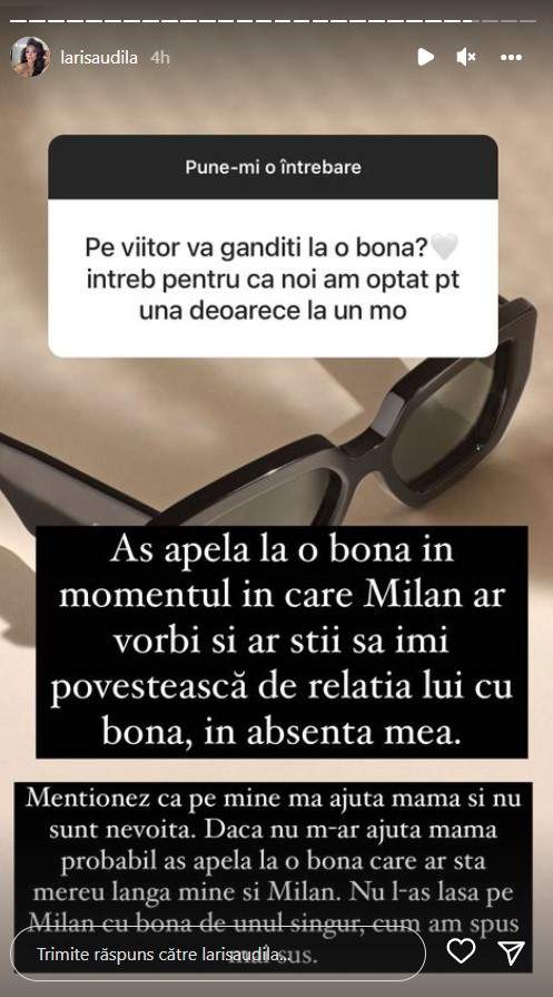 De ce nu vrea Larisa Udilă bonă pentru copilul ei. Ce temeri are vedeta: „Nu l-aș lăsa pe Milan cu ea de unul singur”