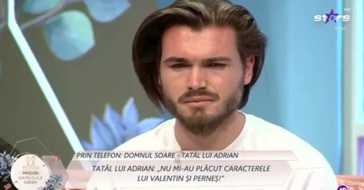 Tatăl lui Adrian, prin telefon la casa Mireasa - Capriciile Iubirii. Concurentul a început să plângă: „Stai tati liniștit”