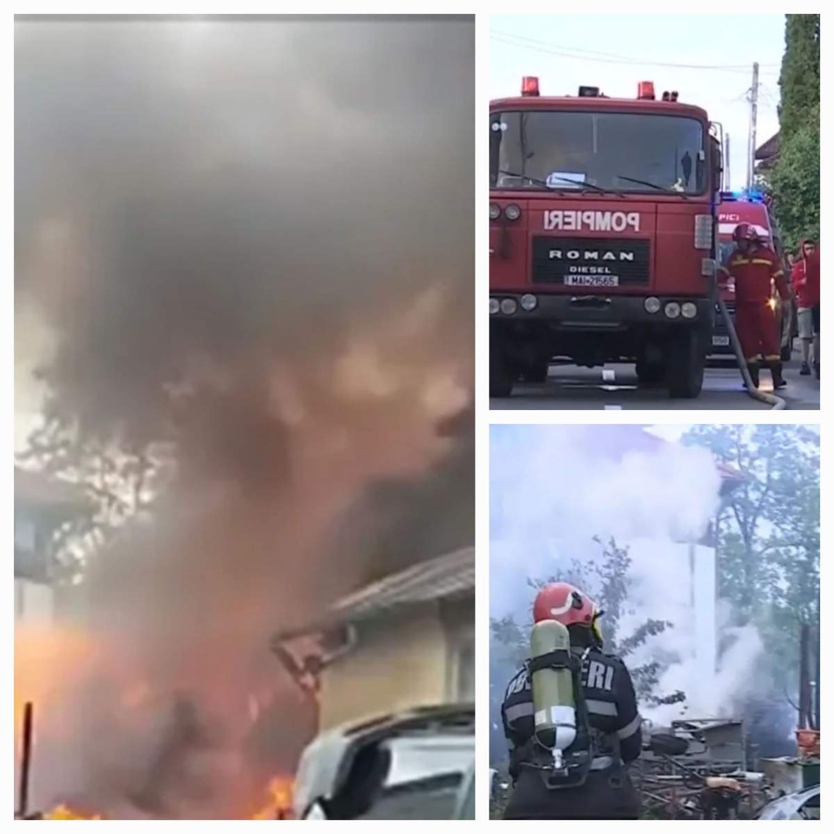 Incendiu devastator în Fălticeni. Un pompier și o femeie au fost răniți / FOTO