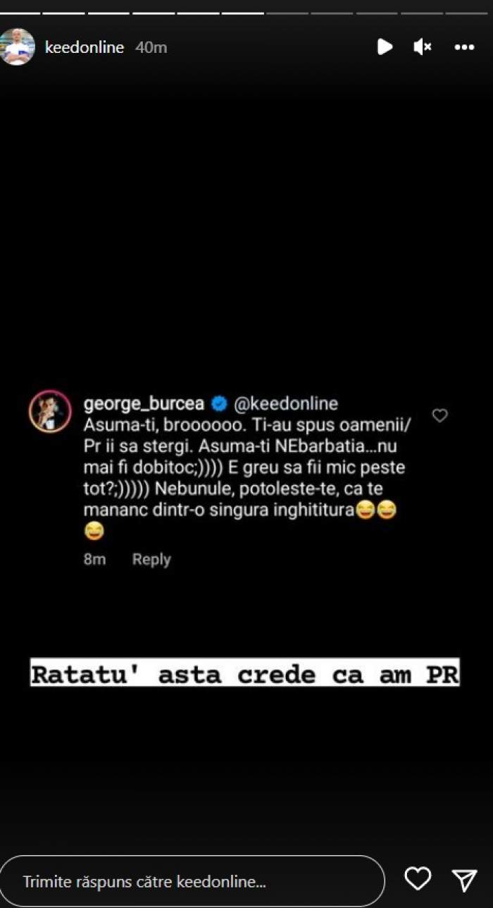 George Burcea și Keed de la Chefi la cuțite își aruncă jigniri pe Internet. Ce au de împărțit cei doi: „Ratatu' ăsta” / FOTO