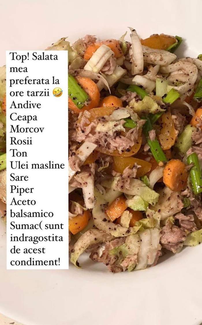 Rețeta de salată cu ton a Andreei Bănică. Secretul artistei pentru un preparat delicios