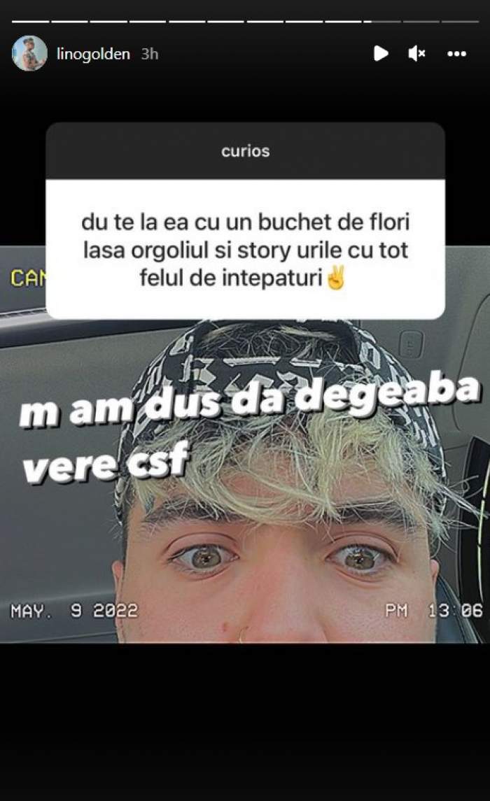 Lino Golden a încercat să se împace fosta iubită. Tânăra l-a refuzat: „M-am dus, dar degeaba”