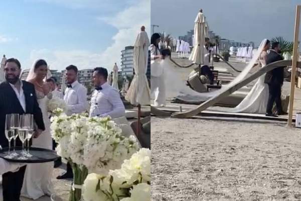 Imagini exclusive cu Florin Salam și Roxana Dobre! Ce ținute spectaculoase au ales să poarte cei doi pentru marele eveniment: ''Ce mireasă frumoasă am!'' / FOTO