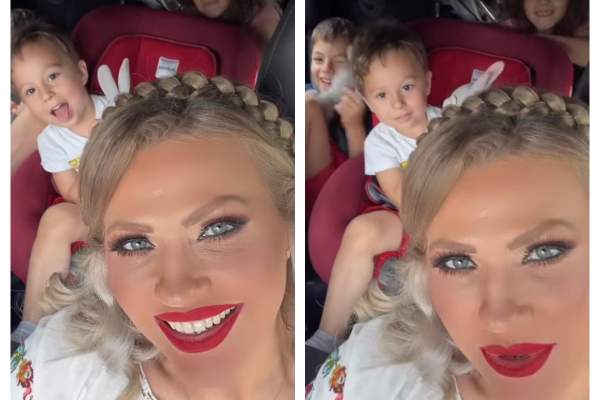 Mirela Vaida și-a dus copiii la bunici. Cei mici, bucuroși că a venit vacanța mare:  „Suntem de dimineață pe drum...” /FOTO