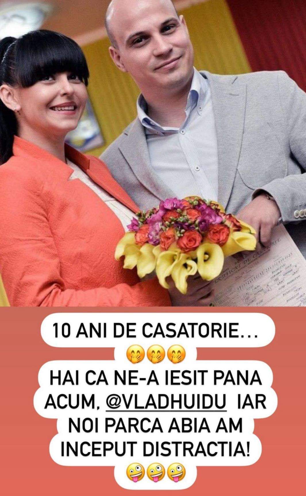 Giulia Anghelescu și soțul ei, Vlad Huidu, au împlinit 10 ani de căsnicie. Ce mesaj emoționant a scris artista: "În fiecare zi..." / FOTO