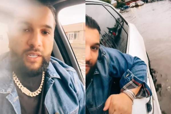 Tzancă Uraganu a rămas blocat cu Rolls-Royce-ul după furtuna violentă din Capitală. Cum s-a filmat pe străzile inundate / VIDEO