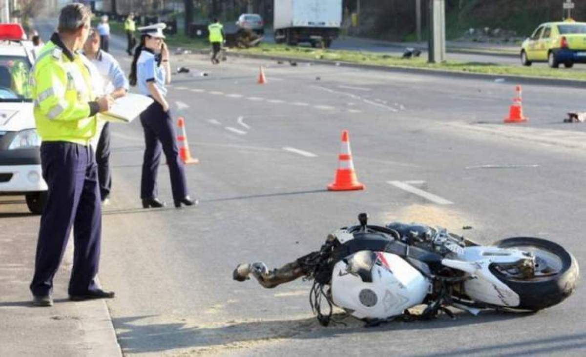 Accident tragic în Giurgiu. Un motociclist a murit, după ce s-a izbit violent de o mașină