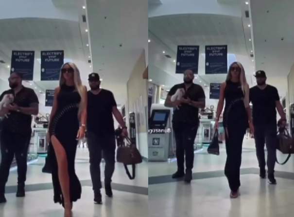 Bianca Drăgușanu, apariție spectaculoasă într-un mall din Capitală. Cine sunt cei doi bărbați care i-au păzit spatele / FOTO