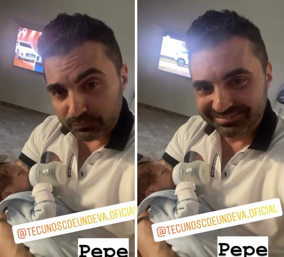 Pepe, prima imagine alături de bebelușul nou-născut. Prezentatorul de la Te cunosc de undeva, moment emoționant alături de fiul lui