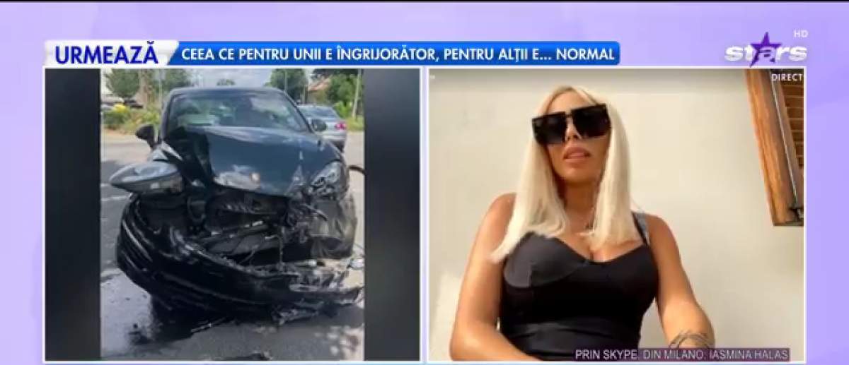Iasmina Halas a vorbit despre accident. Mașina ei a fost avariată în urma impactului