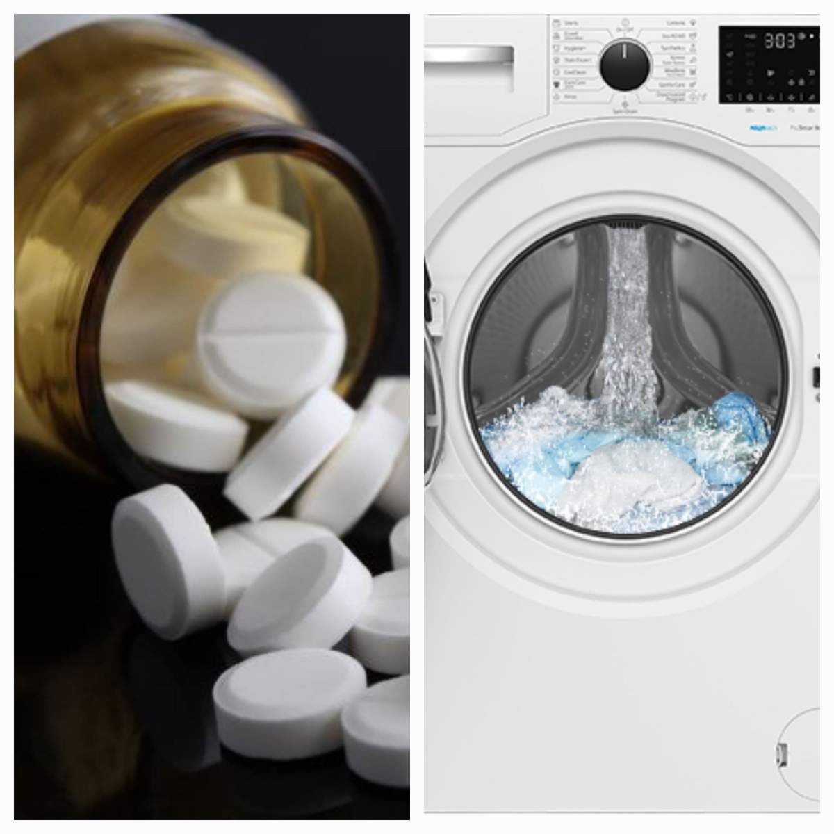 Ce se întâmplă dacă pui o aspirină în mașina de spălat. Trucul e genial