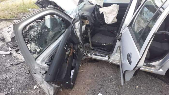 Accident grav în Hațeg. A fost declanșat planul roșu de intervenție. Opt persoane, dintre care cinci minori au fost răniți / FOTO