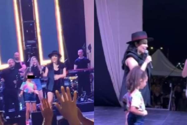 Andra, moment emoționant pe scenă, cu fiica ei. Cum a reacționat Eva când toată mulțimea a început să îi strige numele / FOTO