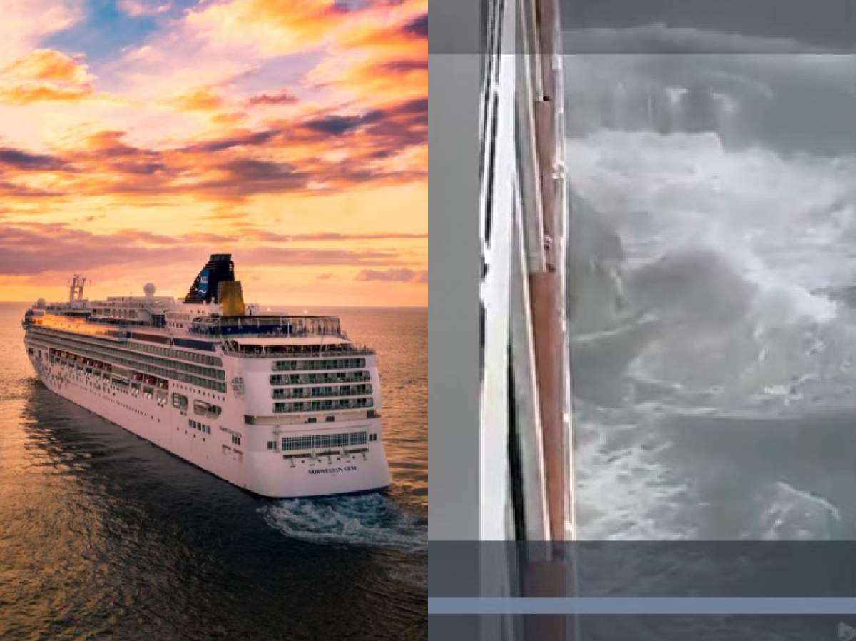 colaj cu vas de crooazieră și moment din incidentul vasului de croazieră Norwegian Sun