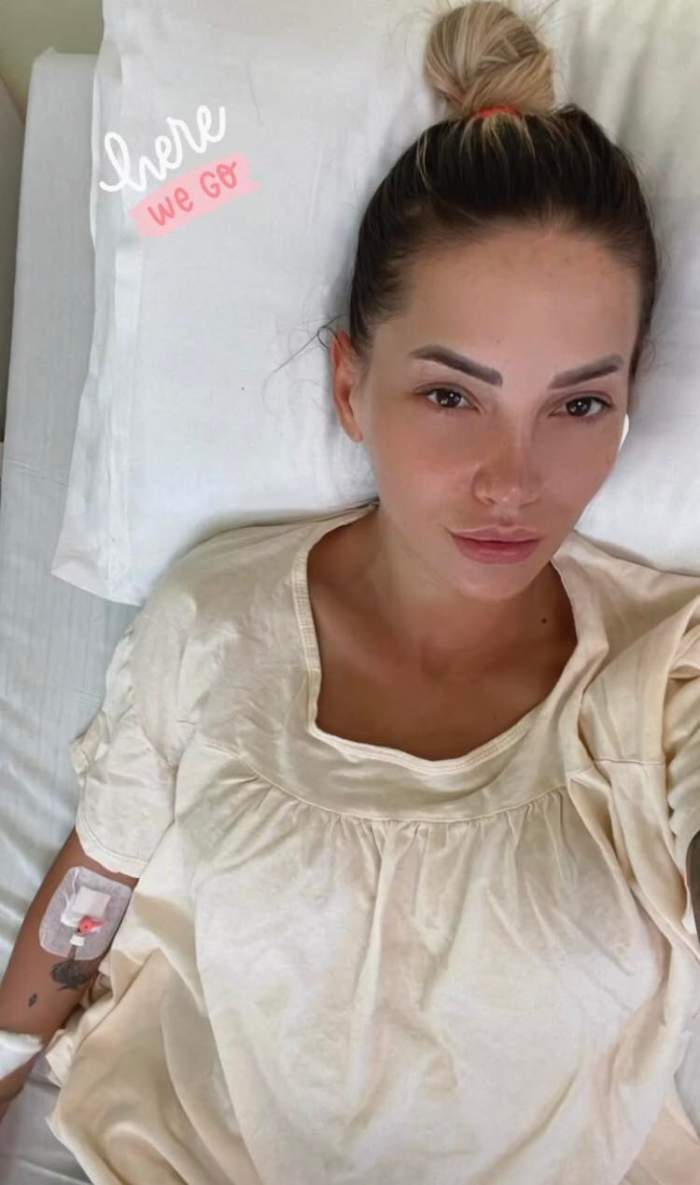 Iulia Sălăgean, pe patul de spital. Fosta soție a lui Alex Bodi s-a afișat cu branula la mână / FOTO