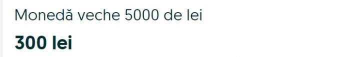 Moneda de 5000 de lei se vinde acum cu o sumă frumoasă pe OLX. Cât costă acum
