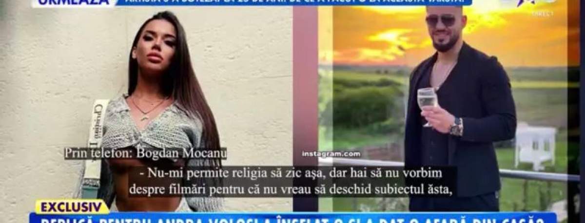 Bogdan Mocanu, prima reacție după ce fosta lui iubită, Andra Volos, l-a acuzat de infidelitate și că a dat-o afară din casă: ''Nu am fost absurd”
