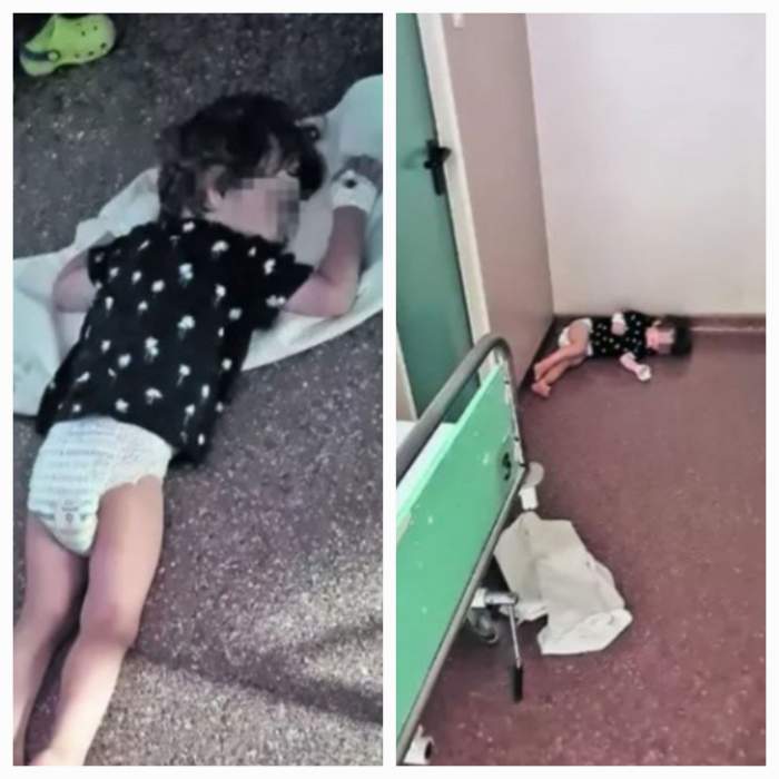 Din cauza căldurii extreme, un copil de 3 ani doarme pe podeaua salonului din Grigore Alexandrescu. Ce spune managerul: „Nu există aer condiționat” / FOTO