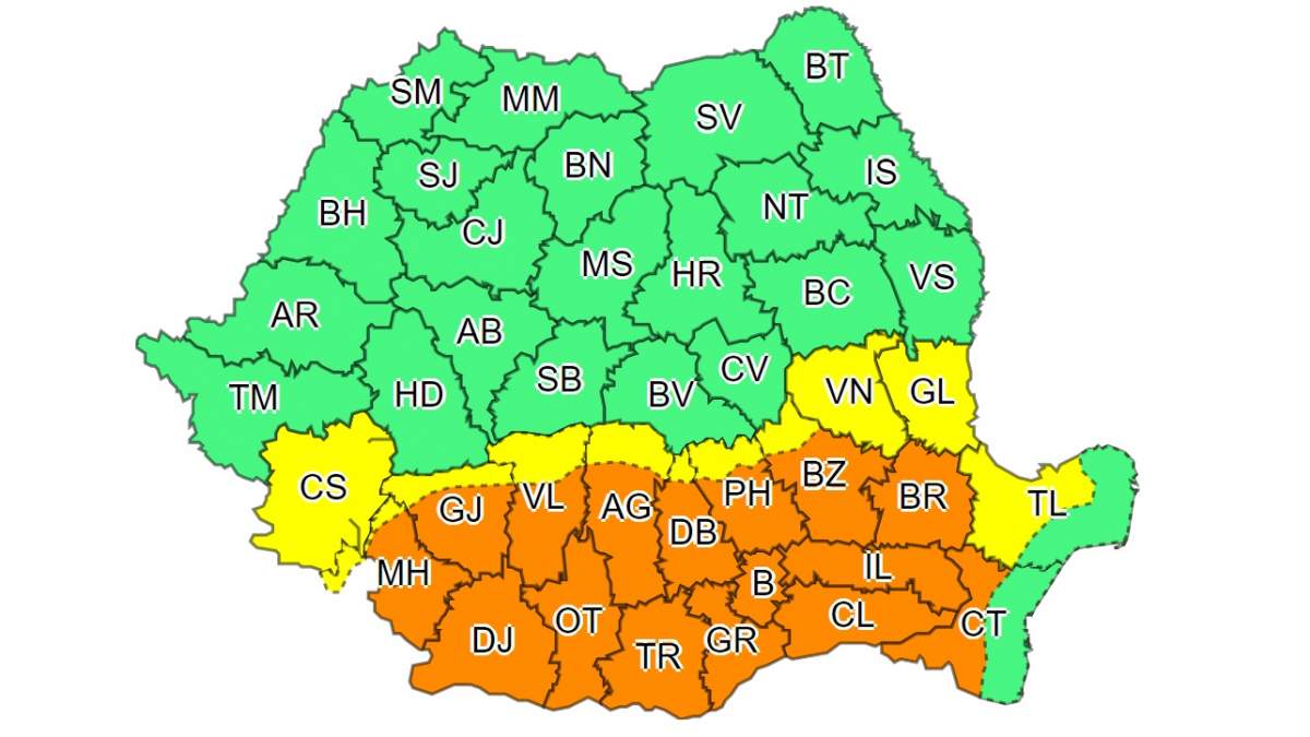 Cod portocaliu de caniculă în 16 județe. Temperaturile pot ajunge la 41 de grade