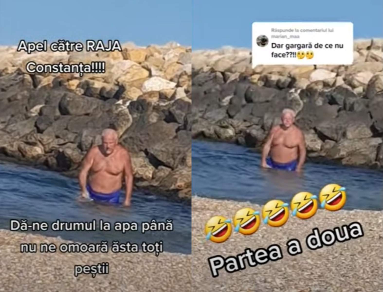 Un turist s-a spălat pe dinți în mare