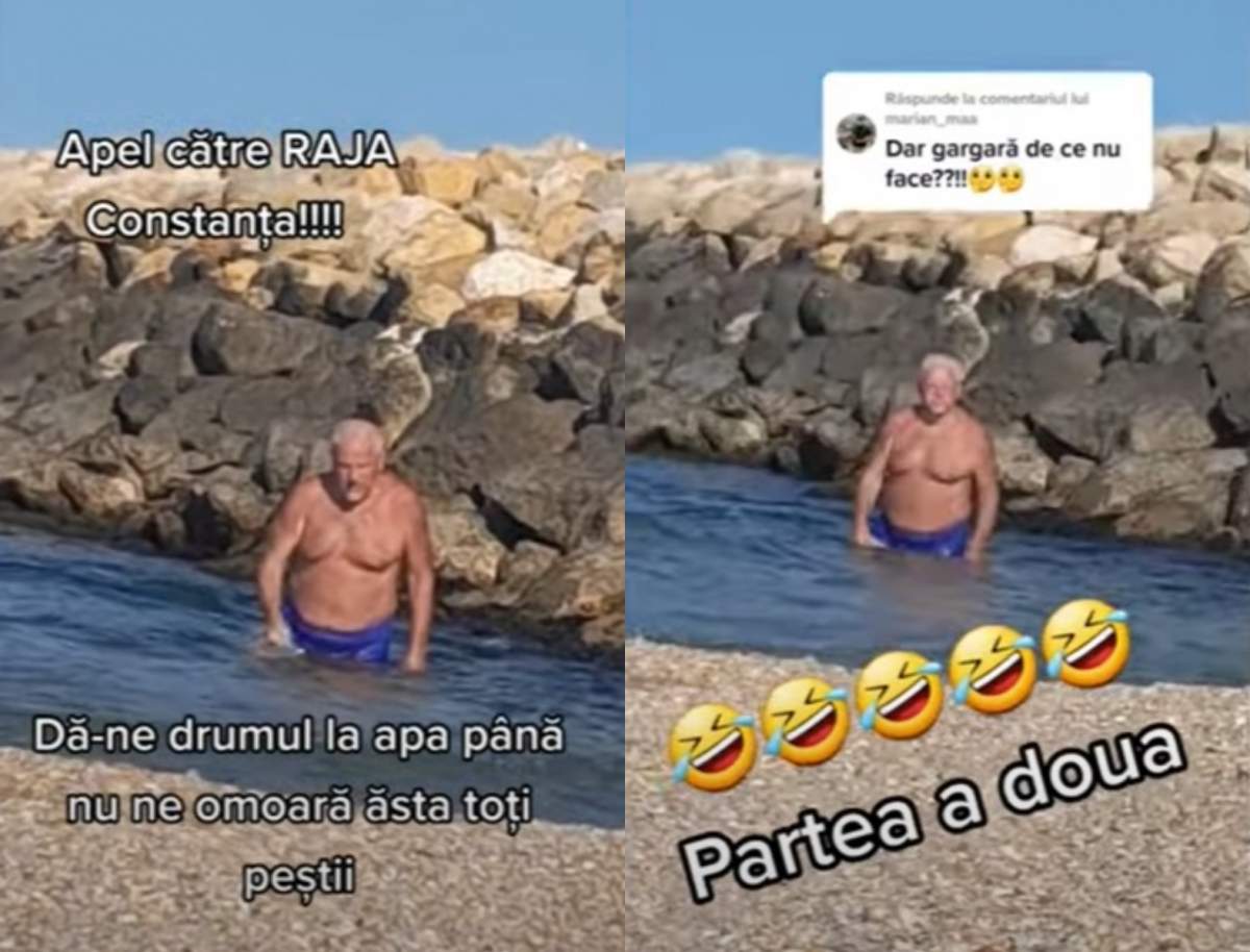 Imagini incredibile pe litoralul românesc. Un turist s-a spălat pe dinți în mare