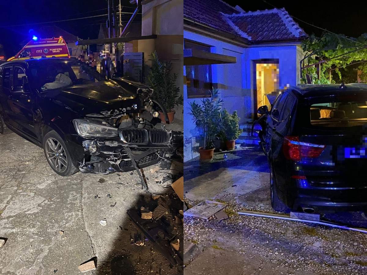 Un bărbat a intrat cu mașina în casa soacrei din răzbunare, în Timiș. Șoferul se urcase băut la volan